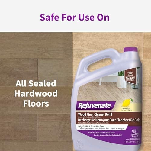 Rejuvenate High-Performance Professional Hardwood Floor Cleaner Streak-Free Formula Eliminates The Toughest Dirt and Grime with Little Effort 128oz