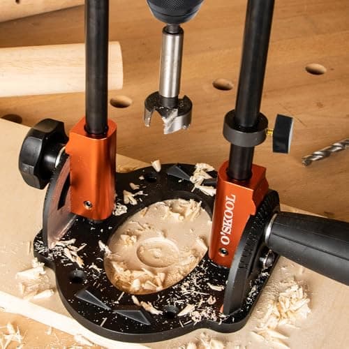 O'SKOOL Multi-Angle Drill Guide for Cordless Drills, Adjustable from 0° to 60° for Flat and Round Workpieces
