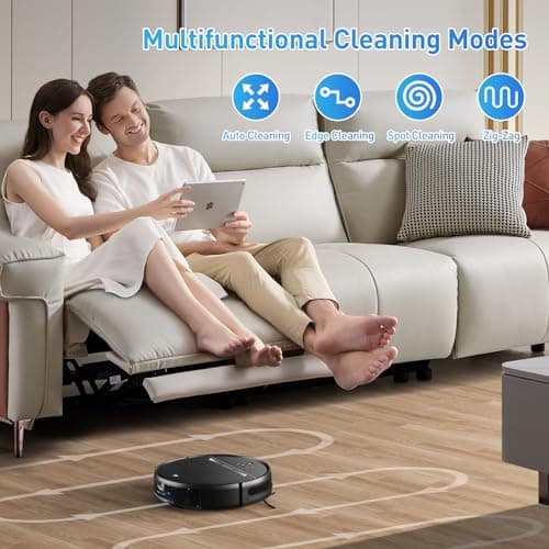 Robot Vacuum and Mop Combo, 2-in-1 Mopping Robot Vacuum Cleaner with 2300Pa Suction, 2.87'' Slim Design, Wi-Fi/App/Voice Control, 3D Obstacle Avoidance&Self-Charging for Hard Floors, Carpets, Pet Hair
