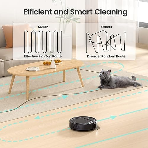 Lefant Robot Vacuum Cleaner Slim Quiet,2200Pa Powerful Suction,120 Mins Runtime,6 Cleaning Modes,Wi-Fi/App/Alexa,Self-Charging Pet Hair Robotic Vacuum Ideal for Hard Floor,Low-Pile Carpet,M210 Pro