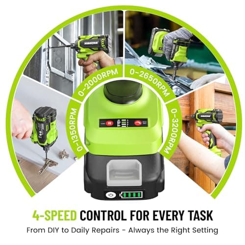 Impact Driver: 21V 1/4" Hex Cordless Impact Driver, 230N.m (2,035in-lbs) Brushless Impact Driver Drill Set, 20Psc Screwdriver Bits, 2.0 Ah Battery, Variable Speed for DIY and Automotive