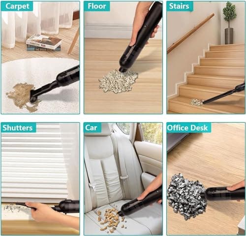 Car Vacuum Portable Cordless, 4-in-1 Handheld Vacuums Cordless, 16,000PA Strong Suction Portable Vacuum for Car, One-touch to Empty, Lightweight Air Dust Buster for Travel, Office, Pet Hair & Home
