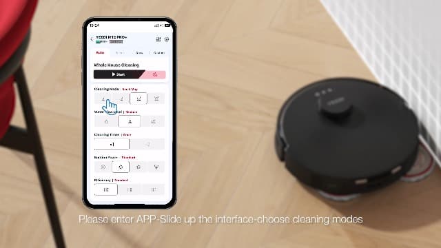 Yeedi M12 PRO+ Robot Vacuum and Mop, 11000Pa Strong Suction, ZeroTangle Technology, TruEdge Deep Mopping, Auto Mop Washing/Drying, Auto-Lift Mopping, Mini Omni Station, Black