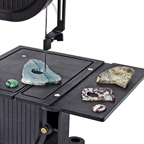 Inland Craft DB-100 Band Saw Machine for Cutting Stained Glass, Stone, Plastic, Wood, Metal, Corals - Band Saws for Woodworking, Metal Cutting Bandsaw - Includes THREE Blades - Black