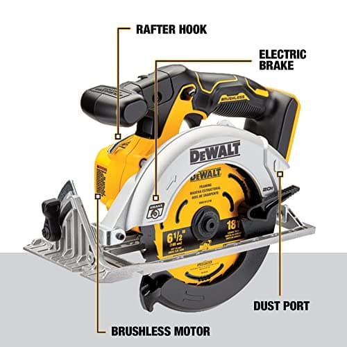 Dewalt DCS565BR 20V MAX Brushless Lithium-Ion 6-1/2 in. Cordless Circular Saw (Tool Only) (Renewed)