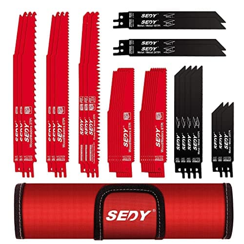 36-Piece Ultimate Reciprocating Saw Blade Set - Premium Saw Blades, Durable Wood & Metal Cutting Blades with Storage Pouch, Long-Lasting Pruning Blades