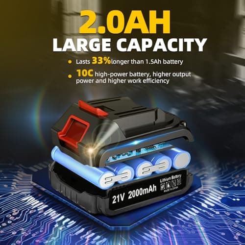 21V Cordless Power Drill/Driver Set, Electric Power Drill Set with 2 Battery & Charger, 3/8” Keyless Chuck, 2 Variable Speed, 28-Piece Kit Power Drill Drivers for Home Use