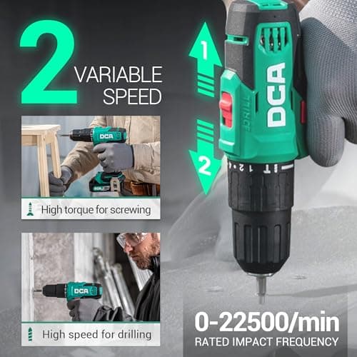 20V Cordless Hammer Drill Set, 354 In-lbs Torque, 1/2" Keyless Chuck, 22500 IPM, 2 Variable Speeds, 18+1+1 Position, Power Impact drill with 14 Drill/Driver Bits for Brick, Metal, Wood ADJZ2035i13