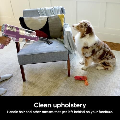 Shark POWERDETECT Ultra-Light Corded Stick Vacuum with DuoClean Technology, Self-Cleaning Brushroll for No Hair Wrap, Anti-Allergen Complete Seal, and Odor Neutralizer Technology, Purple, HZ4001AMZ