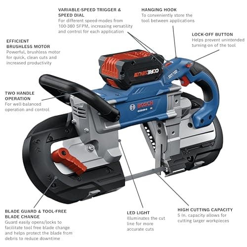 BOSCH GCB18V-5B26 18V 5 In. Deep Cut Band Saw Kit