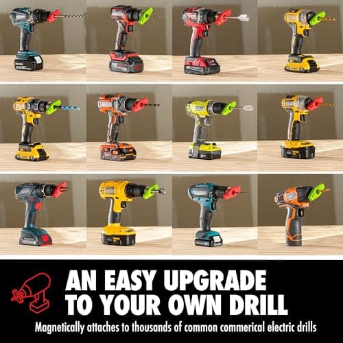 BullseyeBore Core CR1-101 Drill Guide for Straight Holes - Magnetic Drill Attachment with Efficient Red Laser for Visual Worksurface Alignment - Compatible with Common & Specialty Bits from 2" to 8"