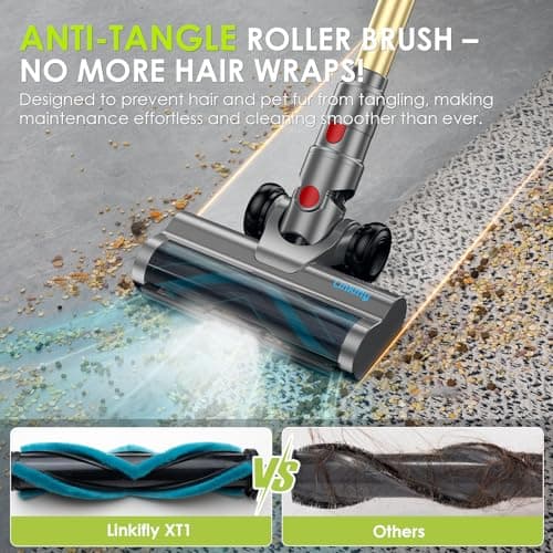 Cordless Vacuum Cleaner, 550W/48Kpa Self-Standing Vacuum Cleaners for Home, up to 70 mins Run Time, Powerful Suction with Touch Screen, Stick Vauum Cleaner for Pet Hair,Carpet,Hardwood Floor