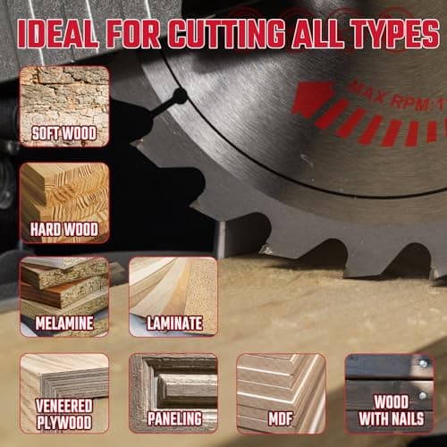 5-1/2" (10mm Arbor) Circular Saw Blades 24T&48T, Carbide Tipped Teeth, Heavy Duty TCT Saw Blades for Cutting Various Wood, Plastic and Composite Materials
