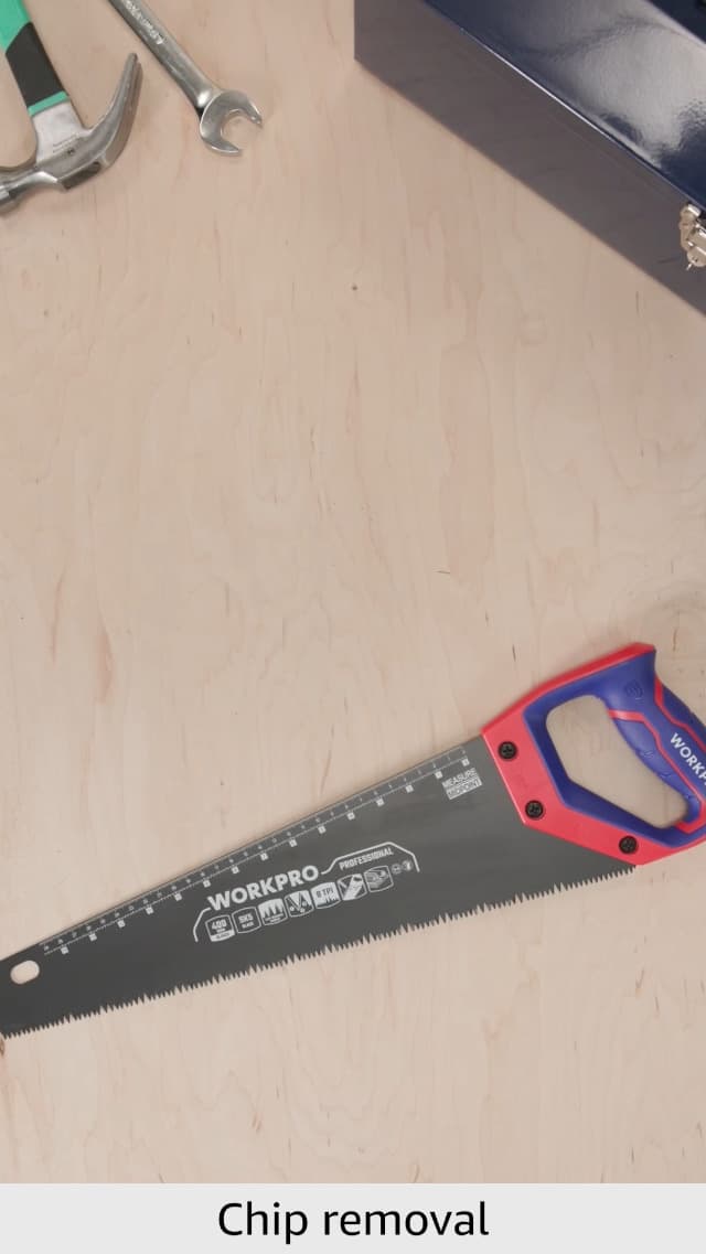 WORKPRO 16-Inch Universal Handsaw with Non-Slip Comfortable Handle, Anti-Rust Wood Saw With Chip Removal Design, Heavy-Duty for Cutting Wood, Laminate, PVC