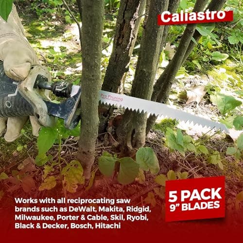 9-Inch Wood Pruning Saw Blades for Reciprocating/Sawzall Saws - 5 Pack - Caliastro