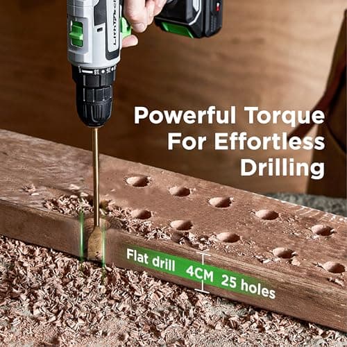 Cordless Drill Set, 20V Power Drill with Battery 2.0Ah and Charger, 3/8-Inch Keyless Chuck Electric drill, 18+1 Position, 2 Variable Speed, 380 In-lb Torque (Gray)