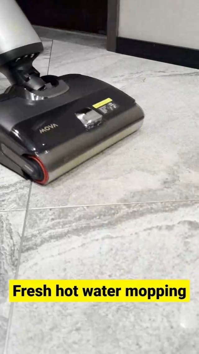 Mova X4 Pro Wet Dry Vaccum Cleaner, 20000Pa Cordless Vacuum Mop with Zero Tangle, Hot Water Mopping for Sticky Messes,194℉ Hot Air Self Drying, 180° Lie Flat, Push-In Charging Station, LED Display