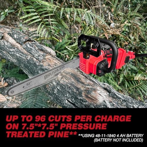 2-IN-1 Cordless 10-Inch Pole Saw And Chainsaw Compatible with Milwaukee M18 18V Battery, Total Reach of Max 15ft, Auto Oiling, Electric Pole Saw for Tree Trimming Pruning (Battery NOT Included)