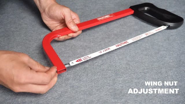 HAUTMEC 12-Inch High Tension Hacksaw, Lightweight Hack saw Frame with 24 TPI Bi-Metal HSS Blade, Adjustable Tension Hand Saw for Cutting Metal, Steel Pipe, PVC, and Wood – HT0398
