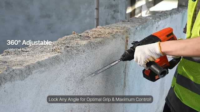 VEVOR 5/8" SDS-Plus Rotary Hammer Drill,20V Brushless Cordless Hammer Drills,4.0Ah Lithium-Ion Battery Powered,3.0A Fast Charger,Electric Demolition Hammers Variable Speed,Power Tool For Concret