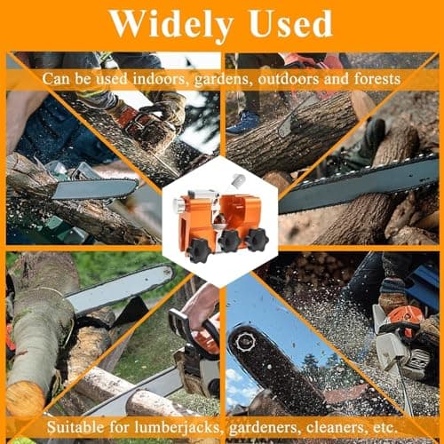 2025 Upgraded Chainsaw Sharpener with Tungsten Carbide Burr File, Hand-Cranked Chainsaw Sharpening Jig Kit, Chain Saw Sharpener Tool, Chainsaw Chain Sharpener