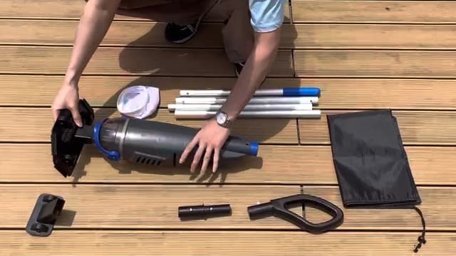 (2025 Upgraded) Cordless Pool Vacuum with Telescopic Pole, 60 Min Powerful Suction & Transparent Head, Rechargeable Handheld Cleaner for Above Ground Pools, Inground Pools, Hot Tubs and Spa