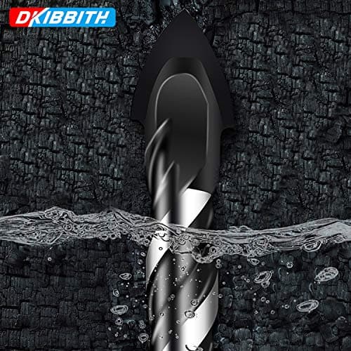 10-Piece Masonry Drill Bit Set for Concrete Tile Glass Ceramic Brick,1/8 to 1/2 Inch Drilling Bits with Triangle Handle,Tungsten Steel Alloy Tip.（Black）