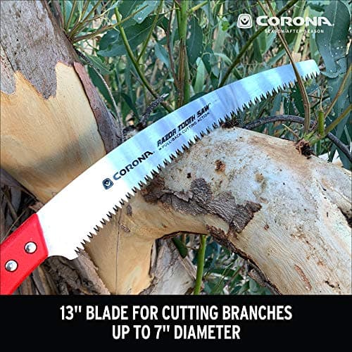 Corona Tools 13-Inch RazorTOOTH Pruning Saw | Tree Saw Designed for Single-Hand Use | Curved Blade Hand Saw | Cuts Branches up to 7" in Diameter | RS 7120