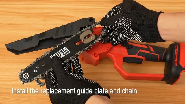Mini Chainsaw Cordless, 6 inch Small Electric Chainsaw Battery Powered, Handheld Mini Chain Saw with 2 Batteries&2 Chains, Hand Saws for Branch Wood Cutting Tree Trimming (UPGRADED VERSION), Red