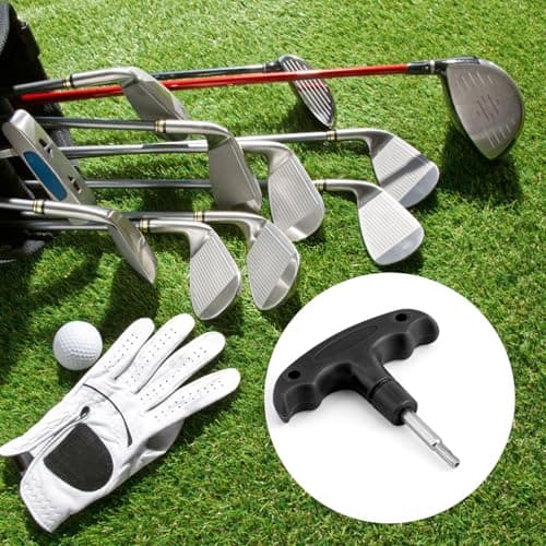 Golf Torque Wrench, Adjustable Golf Tool with Plastic Handle Metal Golf Driver Tool Golf Driver Spike Wrench Portable Golf Club Adjustment Head Tool for Golf Club Driver Equipment (Black)