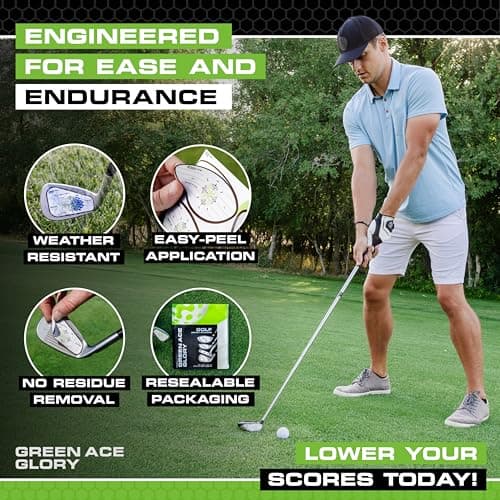 Golf Impact Tape - 384 or 160 Pack Impact Tape for Golf Clubs | Golf Tape for Clubs with Golf Impact Stickers and Golf Club Stickers for Drivers, Woods, Irons, Putters | No Residue, Easy Peel