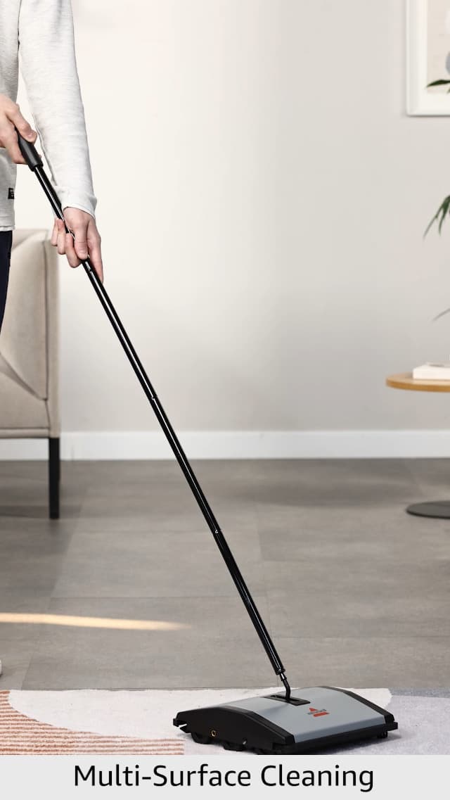 Bissell Natural Sweep Carpet and Floor Sweeper with Dual Brush Rotating System and 2 Corner Edge Brushes, 92N0A, 4.2 lb.