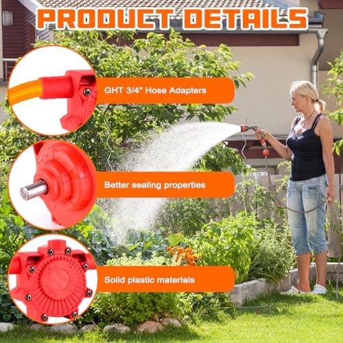 Portable Self Priming Water Drill Pump Attachment,Self Priming Pump Attachment for Drills with Suction and Discharge Hose for Water Oil Fluid Transfer