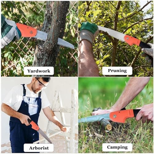 Liphontcta Folding Farm Hand Saw, Manganese Steel Folding Trim Pruner with Safety Lock, Lightweight Gardening Tool, Ideal for Tree, Shrubs, Twigs Pruning