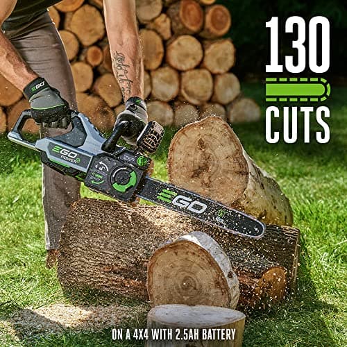 EGO POWER+ Chain Saw, 16” Battery Powered Chainsaw, Electric Cordless, Includes 56V 2.5Ah Battery and Charger – CS1611