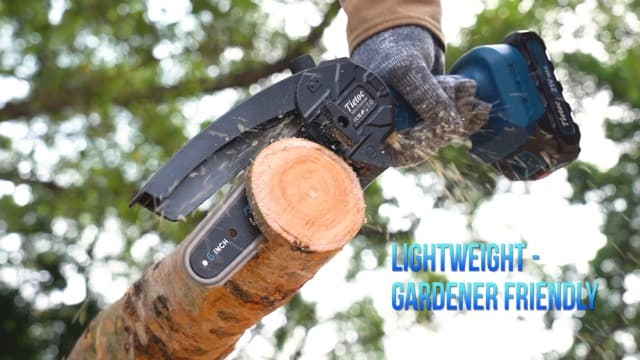 Tietoc Mini Chainsaw, 6 Inch Chain Saw Cordless, 880W Powerful Electric Handheld Chainsaw with Automatic Oiler, with 2 Batteries and 2 Chains, Tree Trimmer Gardening Tools Gift for Men, Father, Dad