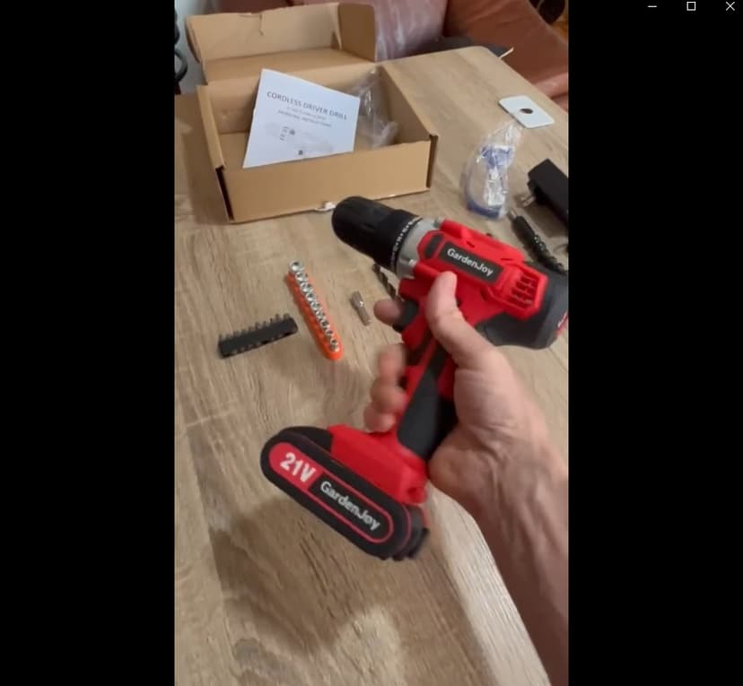 GardenJoy 20v Cordless Drill Set, Power Electric Kit Battery With Charger 30Nm 2-Speed 3/8" Keyless Chuck 24+1 Torque Drill Driver screwdriver Bits with LED Electric Work Light for Women DIY