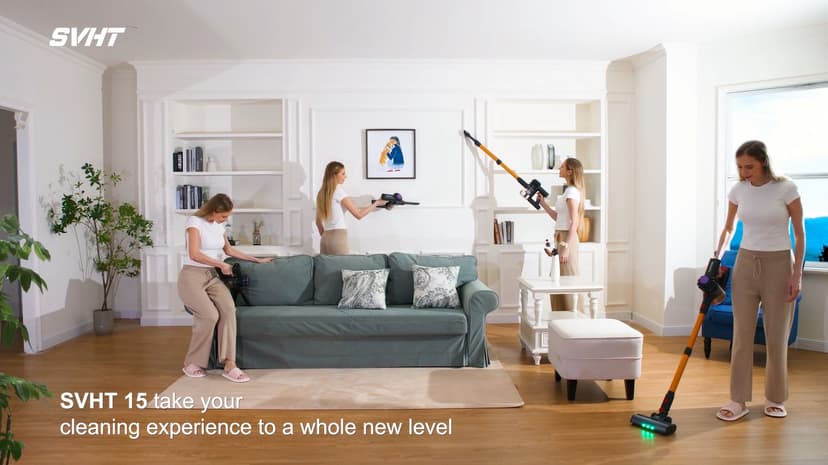 Cordless Vacuum Cleaner, 45Mins Powerful Vacuum Cleaners for Home, Lightweight Stick Vacuum Cordless with Advanced Green Light Tech, Rechargeable Battery Vacuum for Carpet,Pet Hair,Hardwood Floor