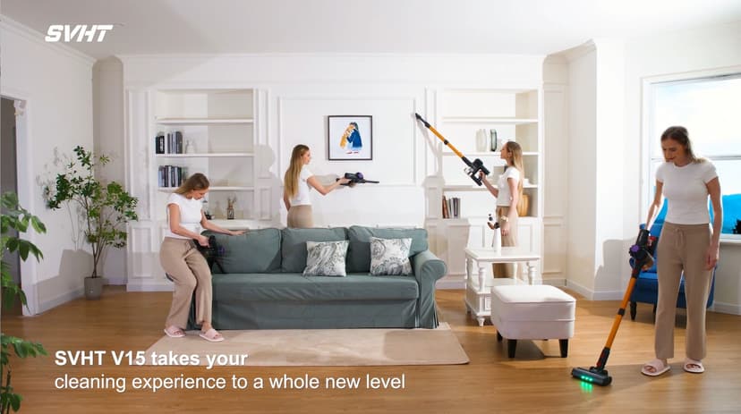 Cordless Vacuum Cleaner, 45Mins Powerful Vacuum Cleaners for Home, Lightweight Stick Vacuum Cordless with Advanced Green Light Tech, Rechargeable Battery Vacuum for Carpet,Pet Hair,Hardwood Floor
