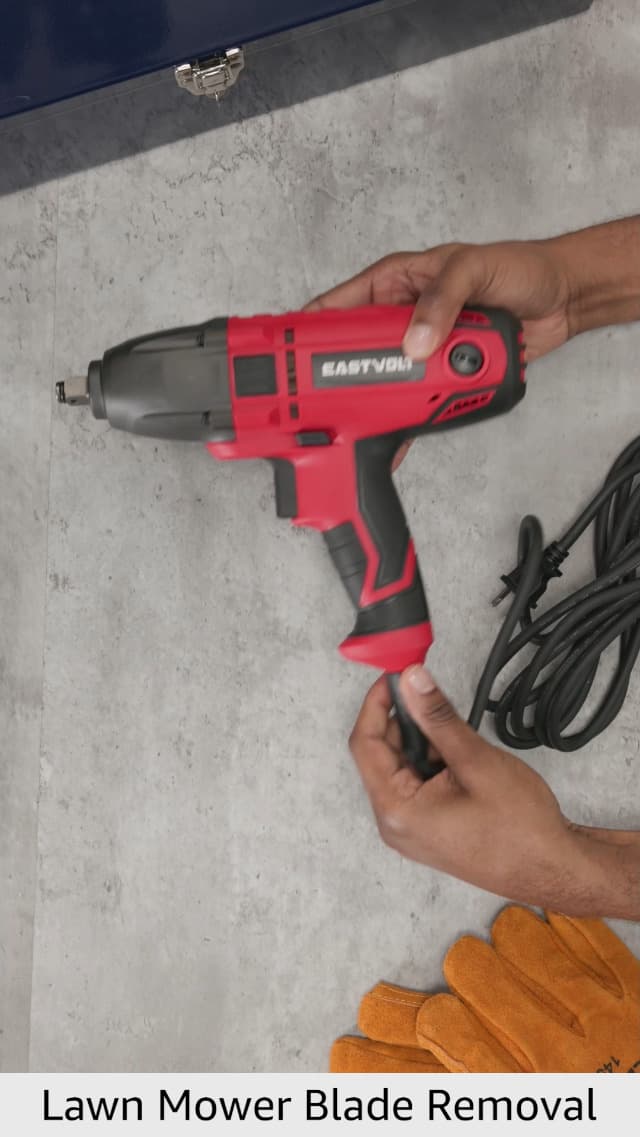Eastvolt 800W Electric Impact Wrench, Heavy Duty 7.5 Amp Corded Max Torque 450 Ft-lbs 3400 RPM, 1/2 Inch with Hog Ring Anvil