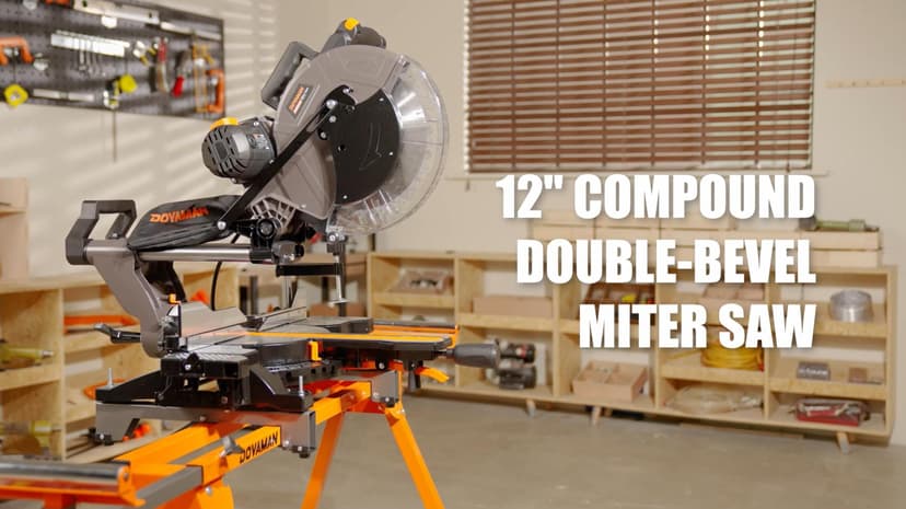 12-Inch Dual-Bevel Miter Saw, Compound Sliding Miter Saw, Ambidextrous Operation, 3800RPM, 4.2 x 13in Cutting Capacity, Laser Guide, 0-45° Bevel & Miter Cut, 9 Positive Stops, 15-Amp Corded