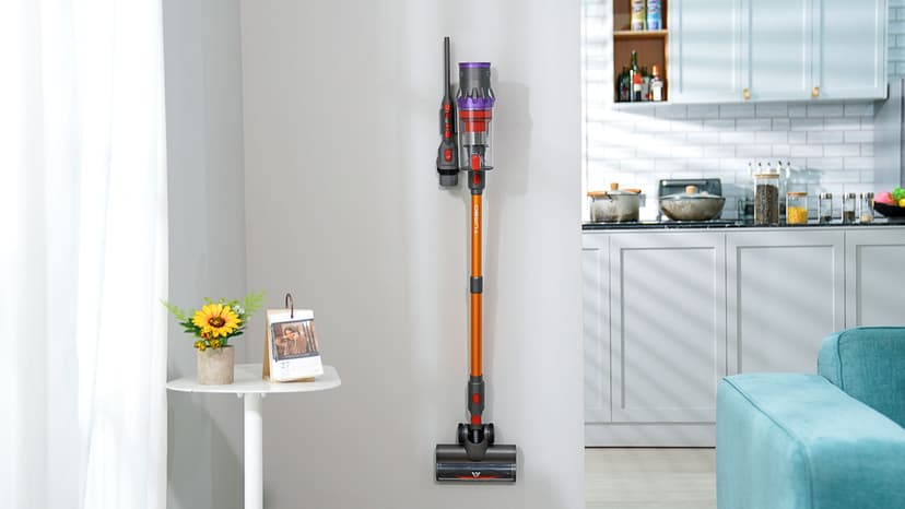 Coovy Cordless Vacuum Cleaner SU7, 580W 45Kpa 70 Minutes Runtime Stick Vacuum with Touch Screen, Anti-Tangle Wireless Powerful Lightweight Vac for Home Pet Hair Carpet Hardwood, Gold