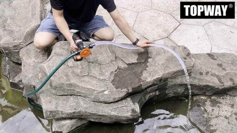 TOPWAY Self Priming Water Drill Pump Attachment with Suction and Discharge Hose, Mini Hand Power Drill Pump for Water, Oil Transfer