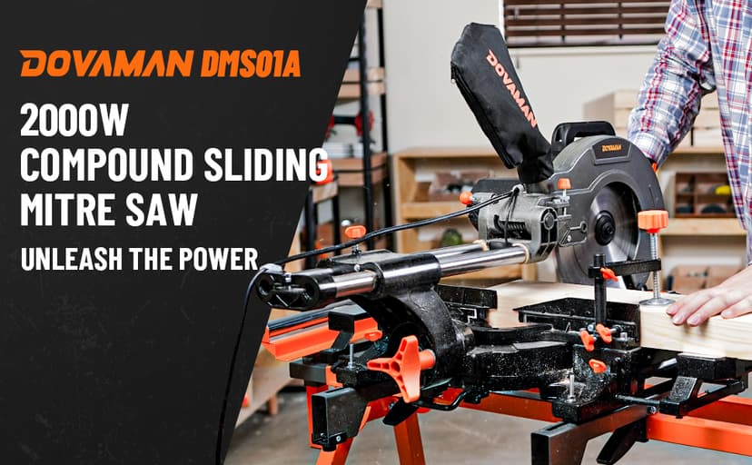 Updated 10-Inch Sliding Miter Saw, Multi-Material Cutting w/ 3 x TCT Blades, Ambidextrous Operation, 5000/3200RPM Speed, Laser Guide, 0-45° Bevel Cut, Max Cut 3.5x13.4in, 9 Positive Stops