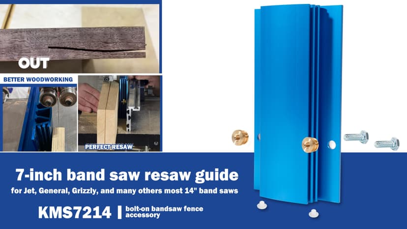 KMS7214 Resaw Guide 7" (178mm) Bolt-On Band Saw Fence Accessories, for 14" bandsaw Thin Cutting Strong Helper