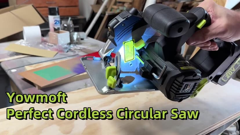 20V Cordless Circular Saw with 6-1/2-Inch Blade, 5600Rpm Brushless Battery Circular Saw with LED Light & Red Beam Guide & Battery and Charger (4.0Ah)