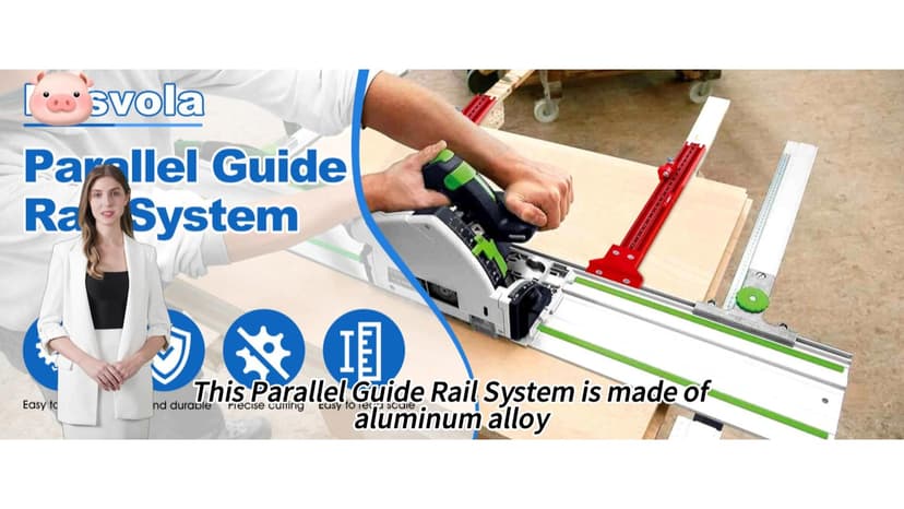 Parallel Guide Rail System, Aluminum Alloy Rail System Circular Saw Track Set, Circular Saw Track Guide, Fixed Guide Rail Bracket Auxiliary Tools for Electric Circular Saw