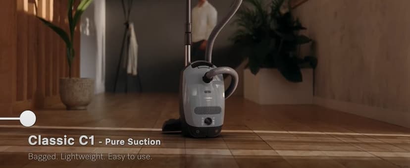 Miele Classic C1 Pure Suction Bagged Canister Vacuum, Graphite Grey - Portable, Household