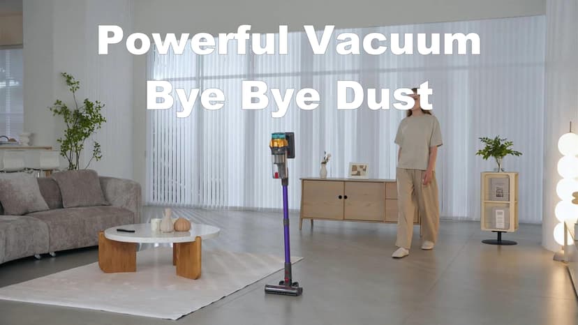 Cordless Vacuum Cleaner, 48KPA 550W 65Mins Self-Standing Vacuum Cleaners for Home, Cordless Stick Vacuum with Oversized Dust Cup, Rechargeable Vacuum for Hardwood Floor, Carpet, Pet Hair