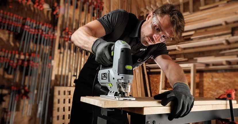 WORKPRO Jigsaw, 6.5AMP 850W Corded Electric Jig Saw Tool Kit with 6 Variable Speeds, 7 Blades, ±45° Bevel Cutting, LED Light, 3000 SPM, 4 Orbital Settings, Edge Guide, Tool-free Blade Changing